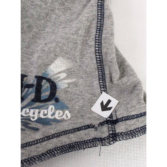 Harley Davidson Hoodie Shirt Womens L Gray Long Sleeve Stretch Motorcycle Biker - Picture 6 of 10